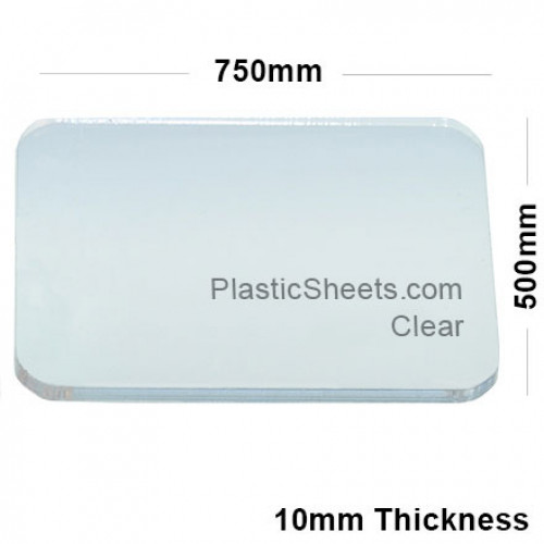 10mm Clear Acrylic Sheet 750 x 500