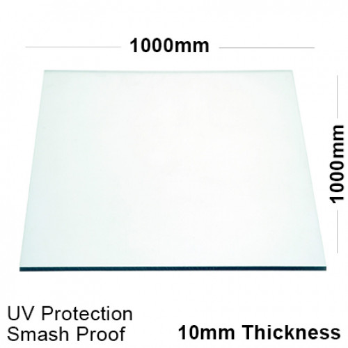 10mm Clear Polycarbonate Sheet 1000 x 1000