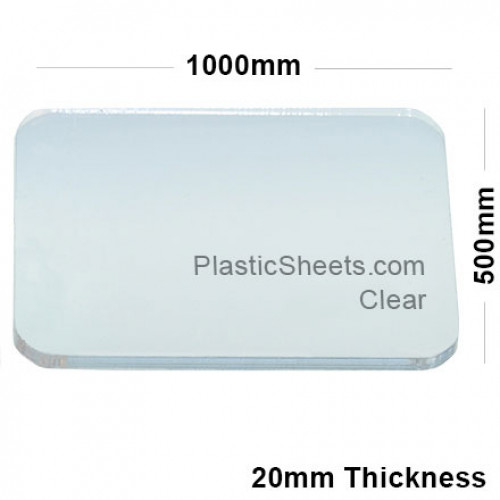 20mm Clear Acrylic Sheet 1000 x 500