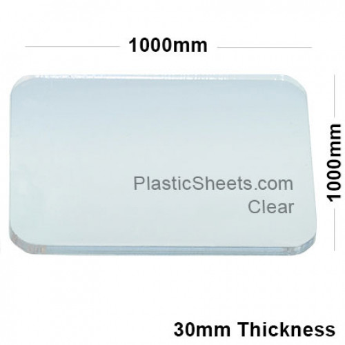 30mm Clear Acrylic Sheet 1000 x 1000