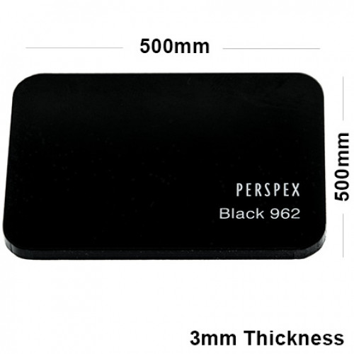 3mm Black Acrylic Sheet 500 x 500