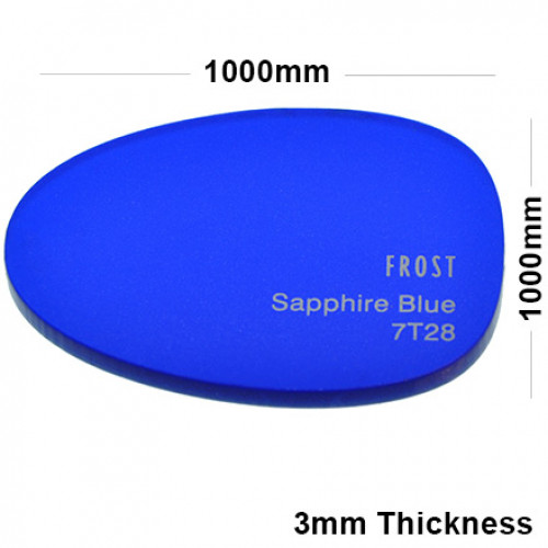 3mm Blue Frosted Acrylic Sheet 1000 x 1000
