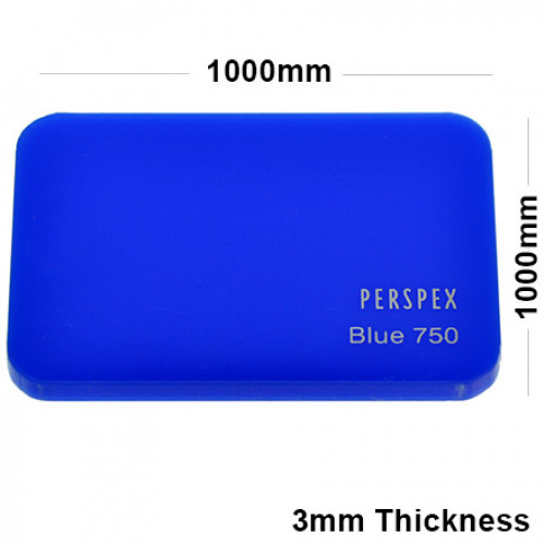 3mm Blue Acrylic Sheet 1000 x 1000