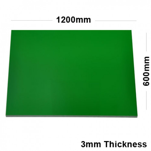 3mm Green Acrylic Mirror Sheet 1200 x 600
