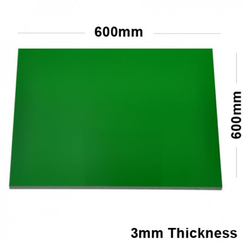 3mm Green Acrylic Mirror Sheet 600 x 600