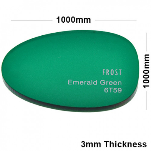 3mm Green Frosted Acrylic Sheet 1000 x 1000