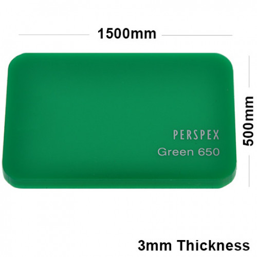 3mm Green Acrylic Sheet 1500 x 500