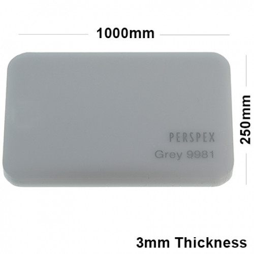 3mm Grey Acrylic Sheet 1000 x 250