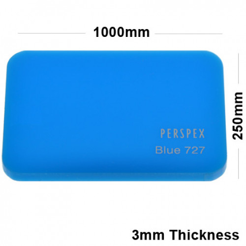 3mm Light Blue Acrylic Sheet 1000 x 250