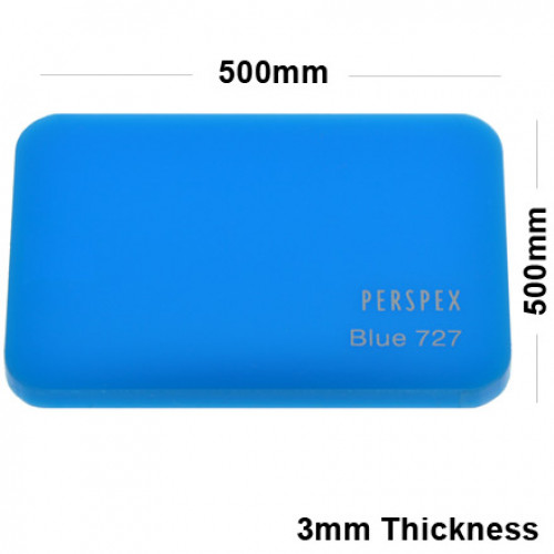3mm Light Blue Acrylic Sheet 500 x 500