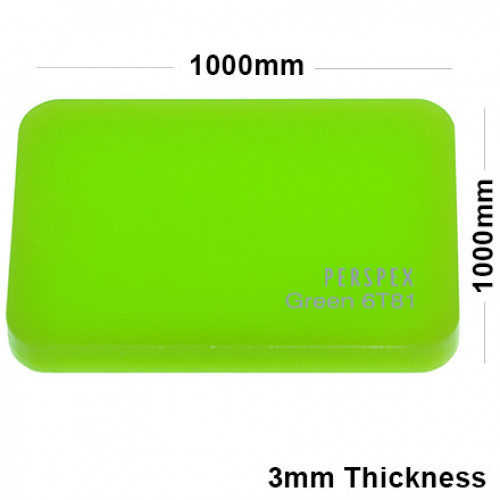 3mm Lime Green Acrylic Sheet 1000 x 1000