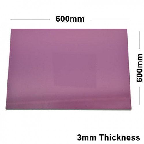 3mm Pink Acrylic Mirror Sheet 600 x 600