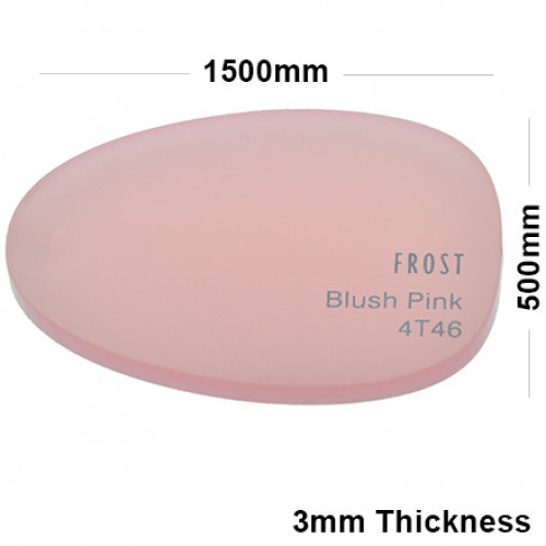 3mm Pink Frosted Acrylic Sheet 1500 x 500