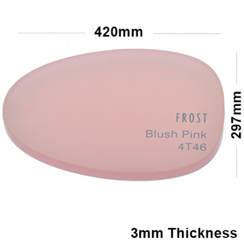 3mm Pink Frosted Acrylic Sheet 420 x 297