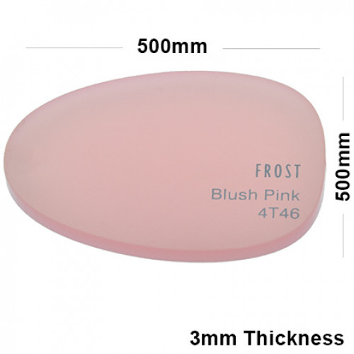 3mm Pink Frosted Acrylic Sheet 500 x 500