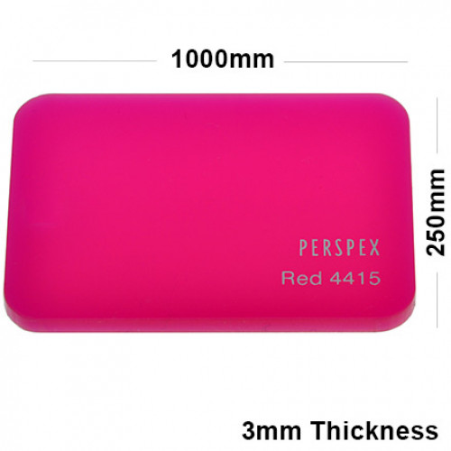 3mm Pink Acrylic Sheet 1000 x 250