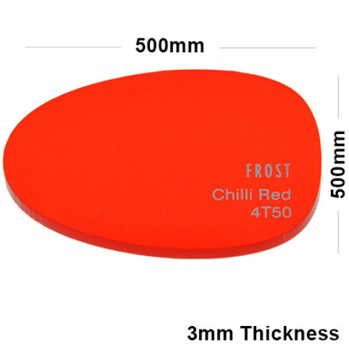3mm Red Frosted Acrylic Sheet 500 x 500