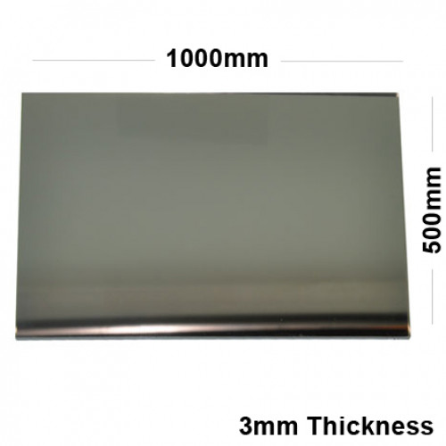 3mm Silver Acrylic Mirror Sheet 1000 x 500
