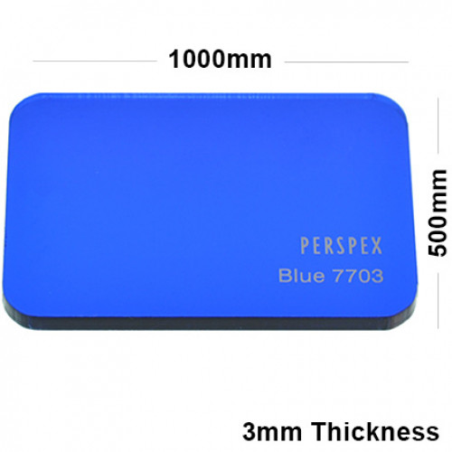 3mm Dark Blue Tinted Acrylic Sheet 1000 x 500