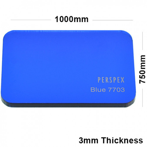 3mm Dark Blue Tinted Acrylic Sheet 1000 x 750
