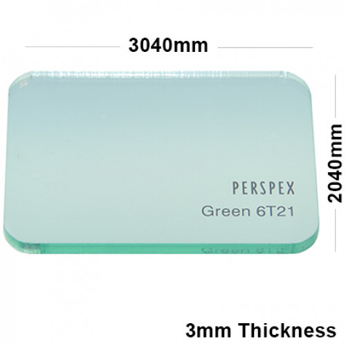 3mm Light Green Tinted Acrylic Sheet 3040 x 2040