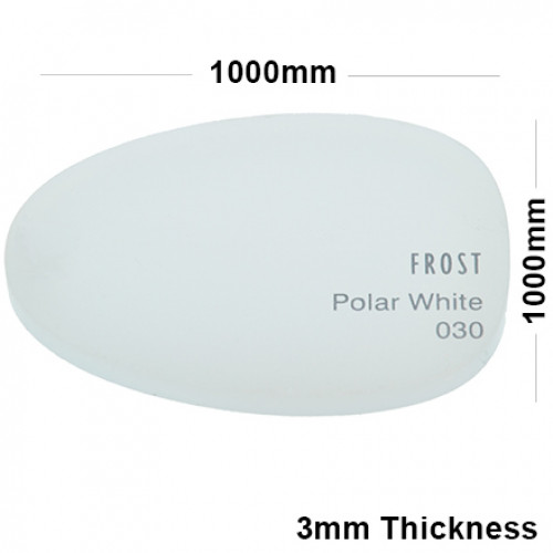 3mm White Frosted Acrylic Sheet 1000 x 1000