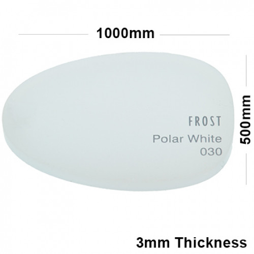 3mm White Frosted Acrylic Sheet 1000 x 500