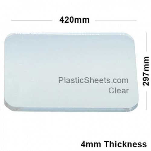 4mm A3 Sized Clear Acrylic Sheet 297 x 420