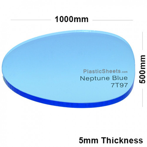 5mm Blue Fluorescent Acrylic Sheet 1000 x 500