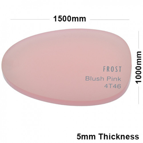 5mm Pink Frosted Acrylic Sheet 1500 x 1000
