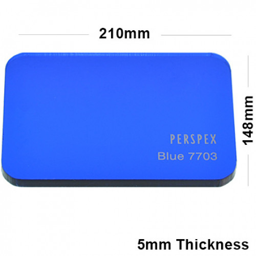 5mm Light Blue Tinted Acrylic Sheet 210 x 148