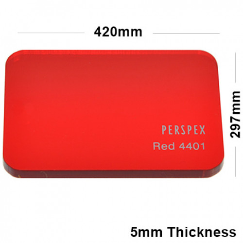 5mm Red Tinted Acrylic Sheet 420 x 297