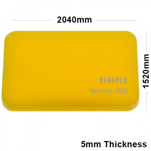 5mm Yellow Acrylic Sheet 2040 x 1520