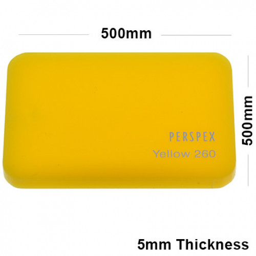 5mm Yellow Acrylic Sheet 500 x 500