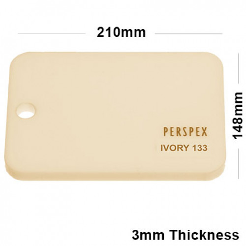 5mm Ivory Perspex Acrylic Sheet 210 x 148