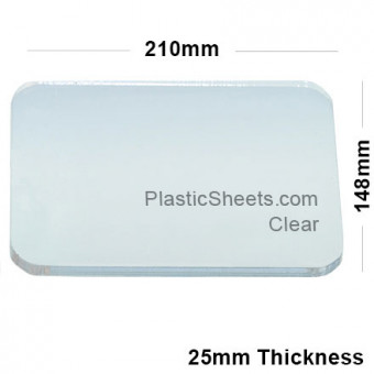 5mm Clear Acrylic A4 Sized Sheet 210mm x 148mm