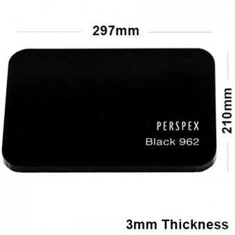 3mm Black Acrylic Sheet 297 x 210