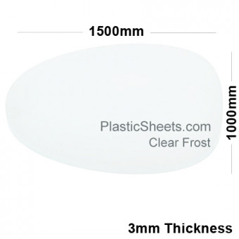 3mm Clear Frosted Acrylic Sheet 1500 x 1000
