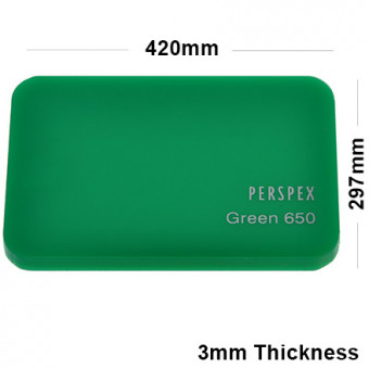 3mm Green Acrylic Sheet 297 x 420