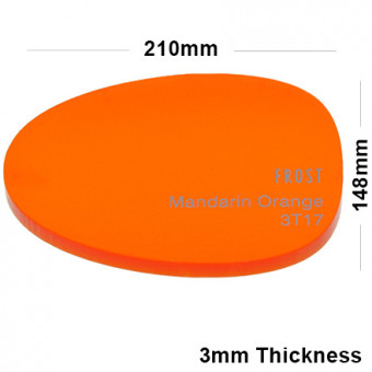 3mm Orange Frosted Acrylic Sheet 210 x 148