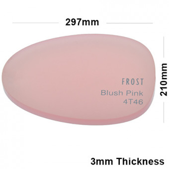 3mm Pink Frosted Acrylic Sheet 297 x 210