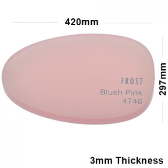 3mm Pink Frosted Acrylic Sheet 420 x 297