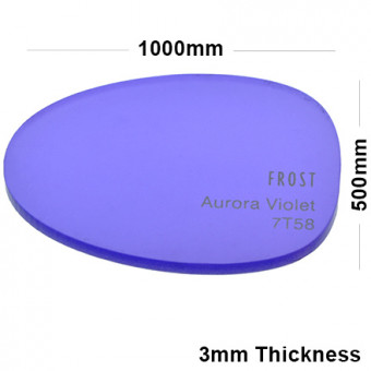 3mm Purple Frosted Acrylic Sheet 1000 x 500