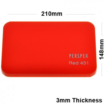 3mm Red Acrylic Sheet 210 x 148