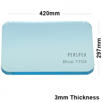 3mm Light Blue Tinted Acrylic Sheet 420 x 297