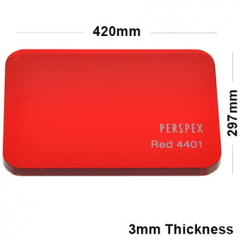 3mm Red Tinted Acrylic Sheet 420 x 297