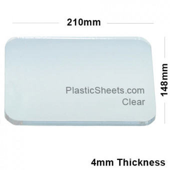 4mm Clear Acrylic Sheet 210 x 148