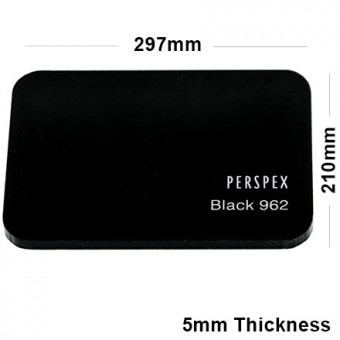 5mm Black Acrylic Sheet 297 x 210