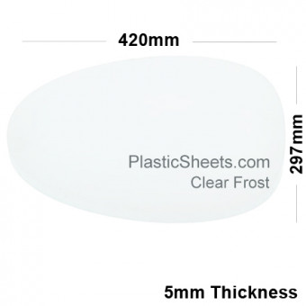 5mm Clear Frosted Acrylic Sheet 420 x 297