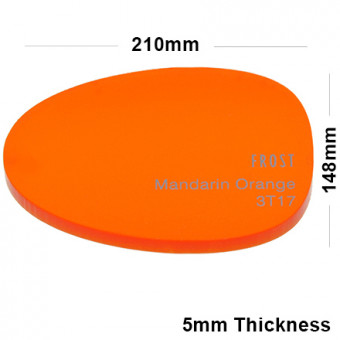 5mm Orange Frosted Acrylic Sheet 210 x 148